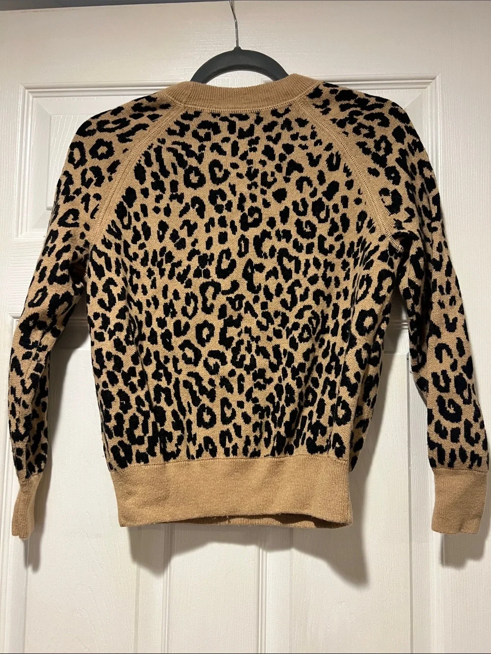 Jcrew Women’s Leopard Print Crewneck Sweater in Camel and Black XXS